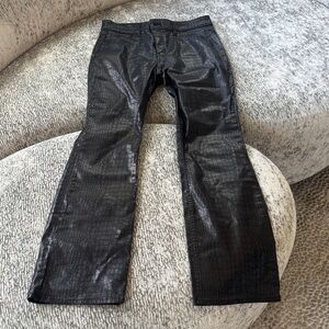 White House Black Market Black Croc-Print Bootcut Pants